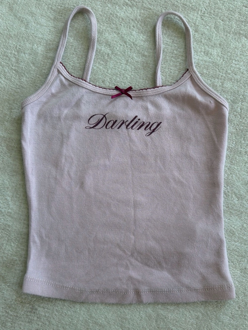 Garage Light Pink 'Darling' Cami with Bow Accent